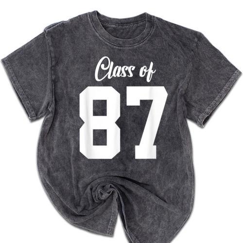 Class Of 1987 Matching Graduation High School Reunion Mineral Wash Tshirts - Best Gift Smart
