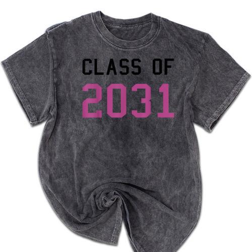 Class Of 2031 Graduation T-Shirt Mineral Wash Tshirts - Best Gift Smart