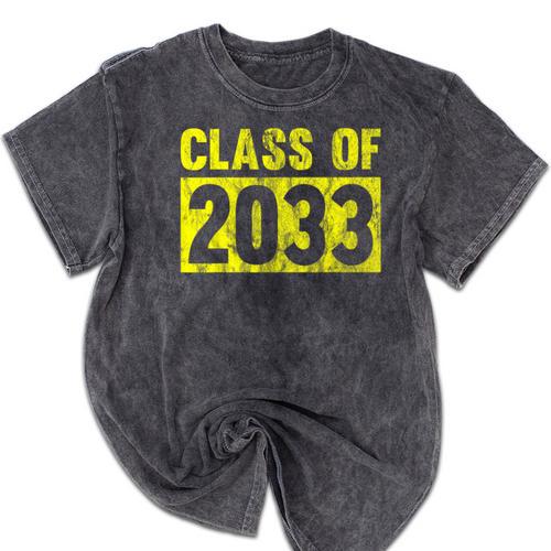 Class Of 2033 Future Graduation Tee T-Shirt Mineral Wash Tshirts - Best Gift Smart