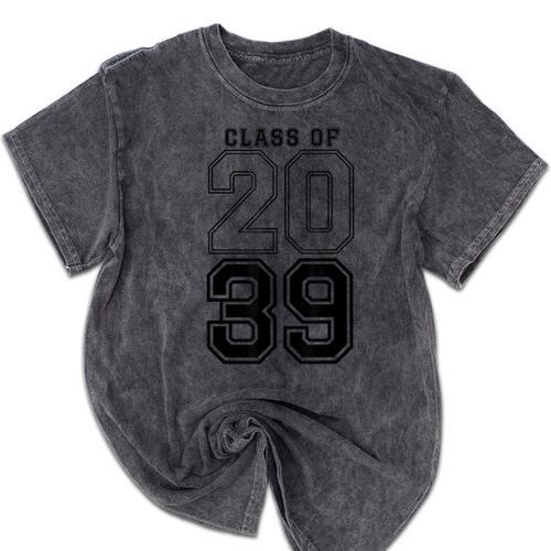 Class Of 2039 Blue Graduation Senior Student Tee Mineral Wash Tshirts - Best Gift Smart