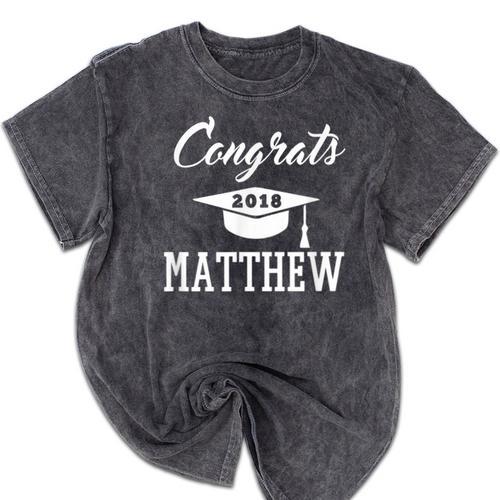 Congrats 2018 Matthew College High School Graduation T-Shir Mineral Wash Tshirts - Best Gift Smart
