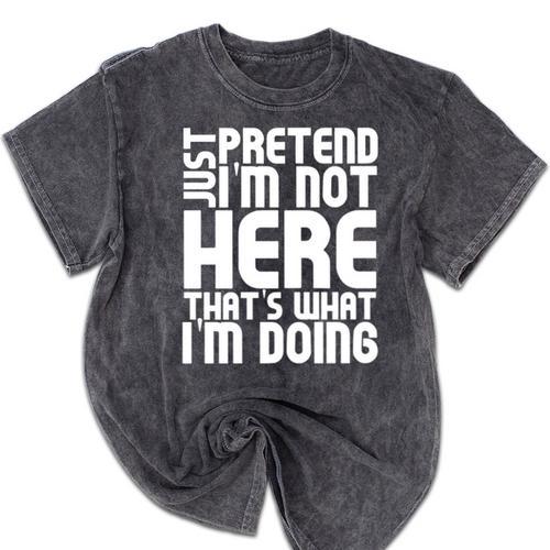 Cool Introvert Just Pretends I'm Not Heres Mineral Wash Tshirts - Raresse