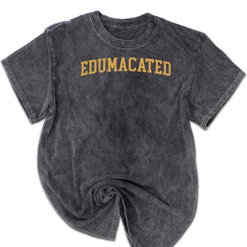 Edumacated Grad College Graduation Mineral Wash Tshirts - Best Gift Smart