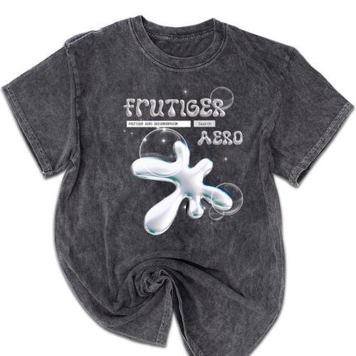 Frutiger Aero Y2K Fashion Trends Statement Piece Tech Orb Premium Tri-Blend Mineral Wash Tshirts - Figerry
