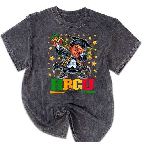 Future HBCU Grad Dabbing Kid Graduation For Boys Kids Mineral Wash Tshirts - Best Gift Smart