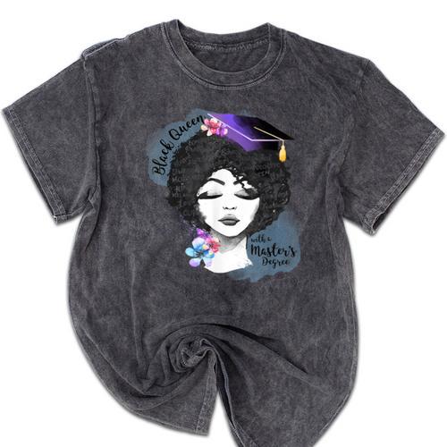 Graduation Masters Degree Woman Queen Graduate 2025 Mineral Wash Tshirts - Best Gift Smart
