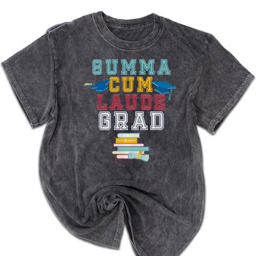 Graduation Summa Cum Laude College Honors Mineral Wash Tshirts - Best Gift Smart