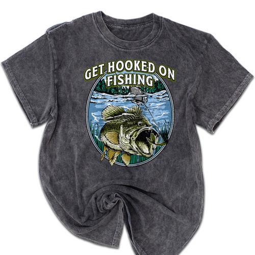 Hooked On Fishing Introvert Sayings Antisocial Quotes Raglan Baseball Tee Mineral Wash Tshirts - Raresse
