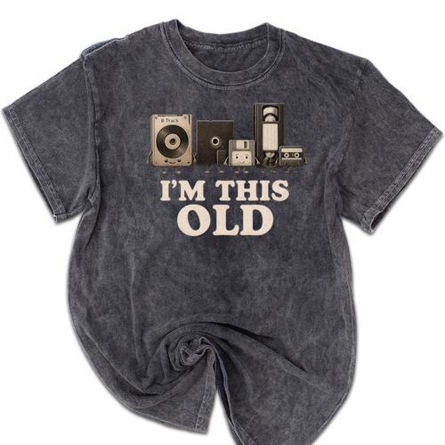 I’m This Old Retro Tech Nostalgia For 70s 80s Premium Tri-Blend Mineral Wash Tshirts - Figerry