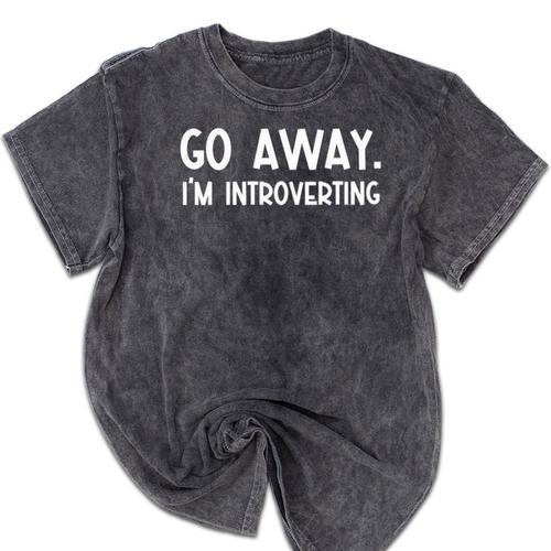 Introvert Gifts Mineral Wash Tshirts - Raresse