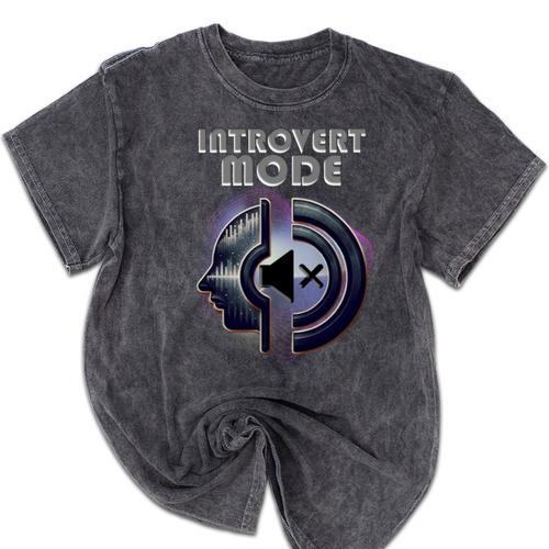 Introvert Mode Finding Inner Peace In Silence Mineral Wash Tshirts - Raresse