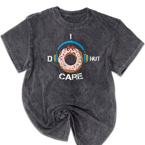 Introvert Music Lover Donuts Sarcastic Mineral Wash Tshirts - Raresse