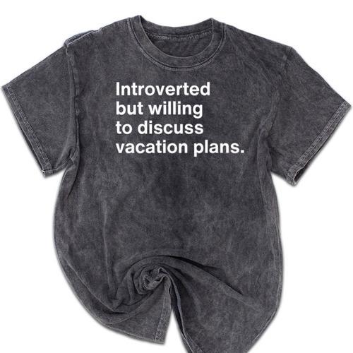 Introvert Travel Lovers Introverted Nomad Vacation Mineral Wash Tshirts - Raresse