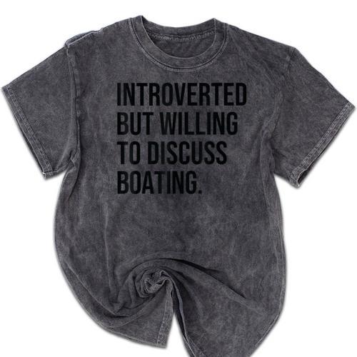 Introverted Boater Boating Introvert Mineral Wash Tshirts - Raresse