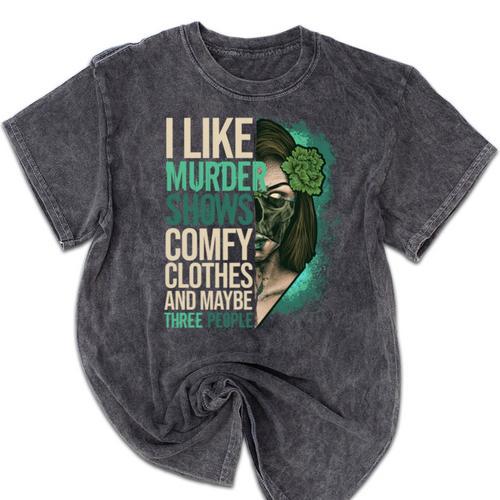 Introverted Murder Shows True Crime Lovers Introvert Mineral Wash Tshirts - Raresse