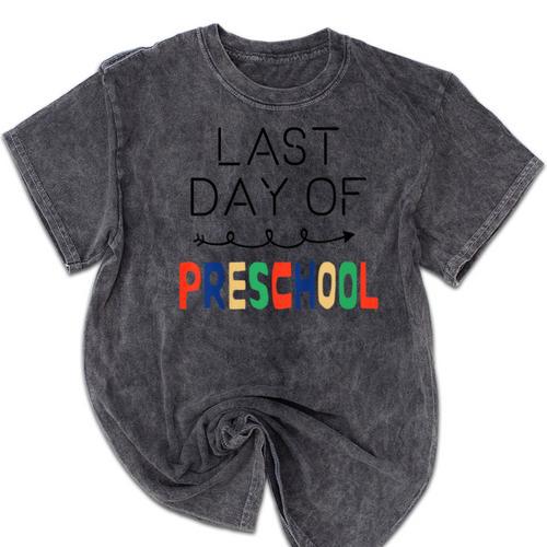 Kids Last Day Of Preschool Graduation Mineral Wash Tshirts - Best Gift Smart