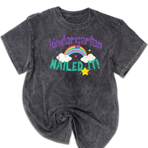 Kindergarten Graduation Nailed It Kids 2021 Mineral Wash Tshirts - Best Gift Smart