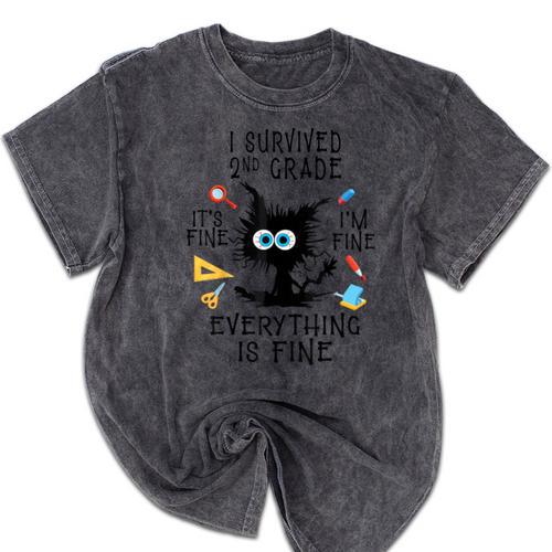 Last Day Of School Student Graduation I Survived 2nd Grade Mineral Wash Tshirts - Best Gift Smart