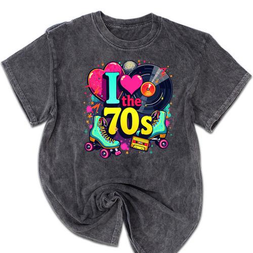 I Love The 70s Vintage Cassette Roller Vinyl Nostalgia 70s Premium Tri-Blend Mineral Wash Tshirts - Figerry