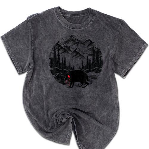 Monster Squonk In Forest Folklore Cryptid Introvert Mineral Wash Tshirts - Raresse