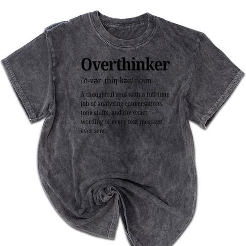 Overthinker Definition Anxiety Introvert Personality Premium Tri-Blend Mineral Wash Tshirts - Raresse