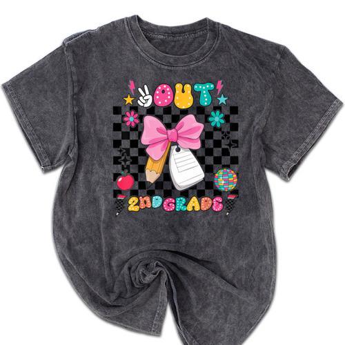 Peace Out 2nd Grade Graduation Last Day School Second Grade Mineral Wash Tshirts - Best Gift Smart