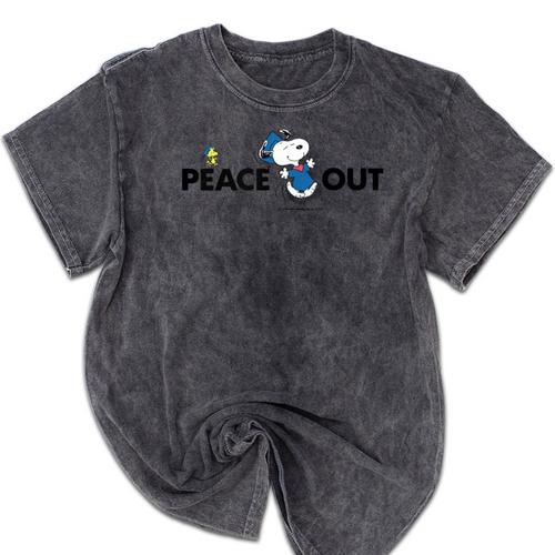 Peanuts Graduation Peace Out Snoopy Woodstock Mineral Wash Tshirts - Best Gift Smart