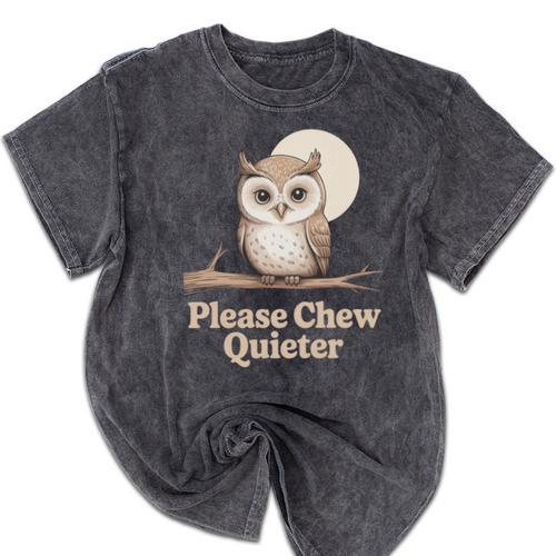 Please Chew Quieter Introvert Christmas Bird Lover Mineral Wash Tshirts - Raresse