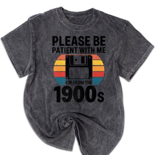 Please Be Patient With Me I'm From The 1900s Floppy Disk Premium Mineral Wash Tshirts - Figerry