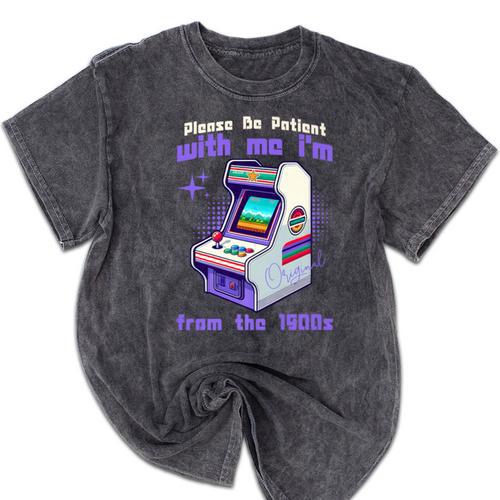 Please Be Patient With Me I'm From The 1900s Gamer Gaming Premium Mineral Wash Tshirts - Figerry