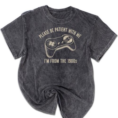 Please Be Patient With Me I'm From The 1900s Gamer Premium Tri-Blend Mineral Wash Tshirts - Figerry