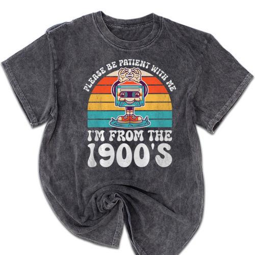 Please Be Patient With Me I'm From The 1900s Kawaii Premium Tri-Blend Mineral Wash Tshirts - Figerry