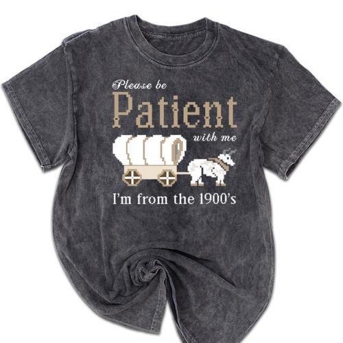 Please Be Patient With Me I'm From The 1900s Retro Gamer Premium Mineral Wash Tshirts - Figerry