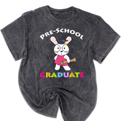 Preschool Graduate Kids T Shirt Pre-K Graduation Mineral Wash Tshirts - Best Gift Smart