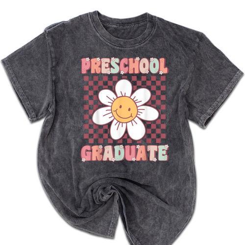 Preschool Graduation Graduate Cute Groovy Last Day Of Pre K Mineral Wash Tshirts - Best Gift Smart