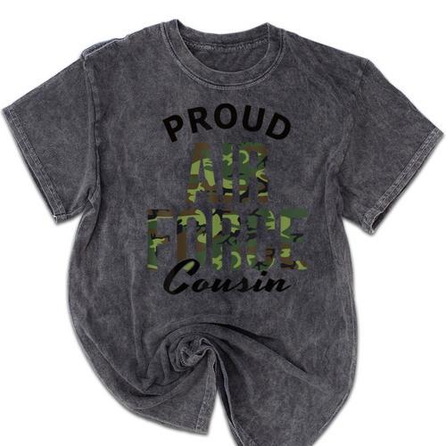 Proud Air Force Cousin Deployment Homecoming Graduation USAF Mineral Wash Tshirts - Best Gift Smart