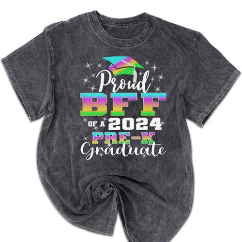 Proud Bff Of PreK School Graduate 2024 Graduation Bff Premium Mineral Wash Tshirts - Best Gift Smart
