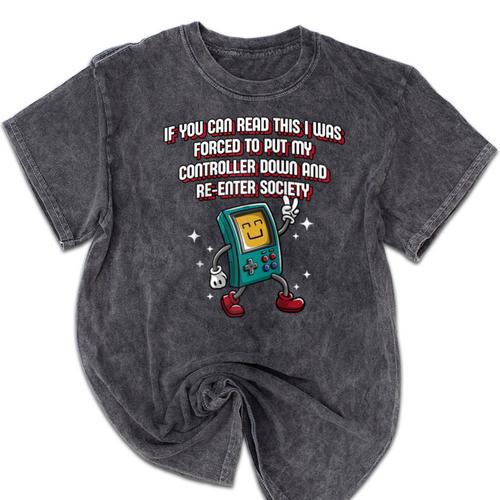 If You Can Read This Gamer Humor Gaming Introvert Raglan Baseball Tee Mineral Wash Tshirts - Raresse