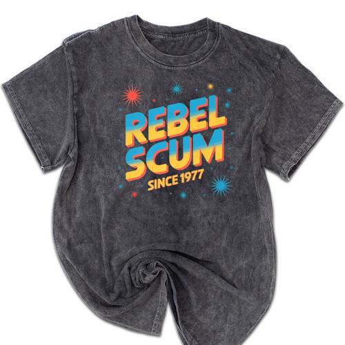 Retro Sci Fi Star Rebel 1977 Space Vintage Nerd Nostalgia Premium Mineral Wash Tshirts - Figerry