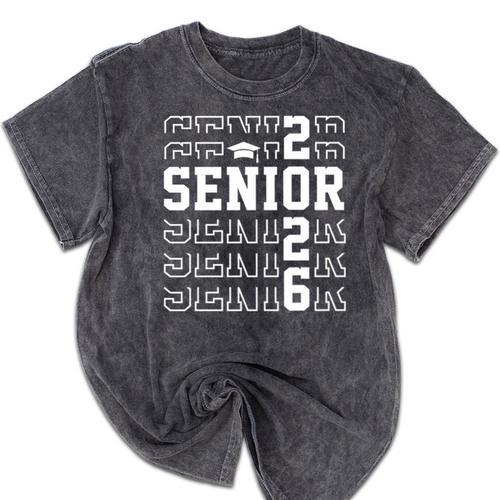 Senior 2026 Class Of 2026 Back To School Graduation Students Mineral Wash Tshirts - Best Gift Smart