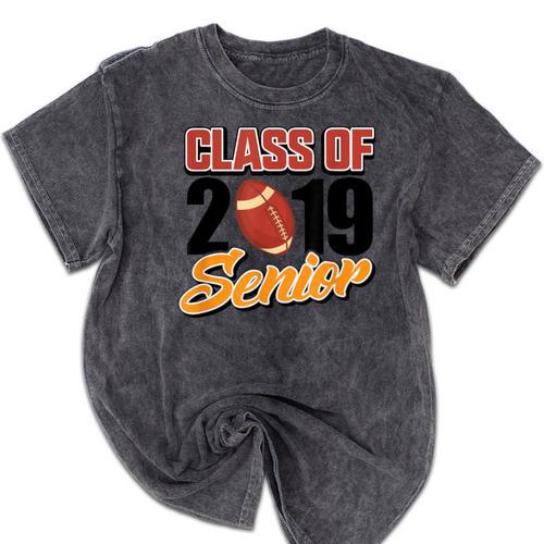 Senior Class Of 2019 Tshirt Graduation Students Football Mineral Wash Tshirts - Best Gift Smart