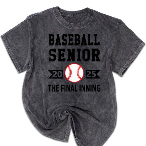 Senior Class Of 2025 Baseball Senior Night Graduation Party Mineral Wash Tshirts - Best Gift Smart