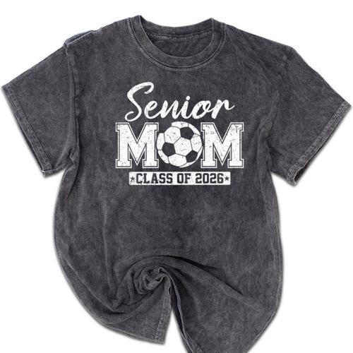 Senior Mom Class Of 2026 Soccer Mom Graduation Premium Tri-Blend Mineral Wash Tshirts - Best Gift Smart