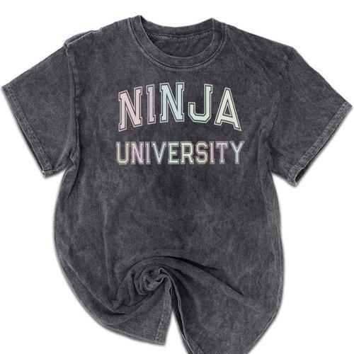 Silly Graduate NINJA UNIVERSITY Stay Away From Me Introvert Mineral Wash Tshirts - Raresse