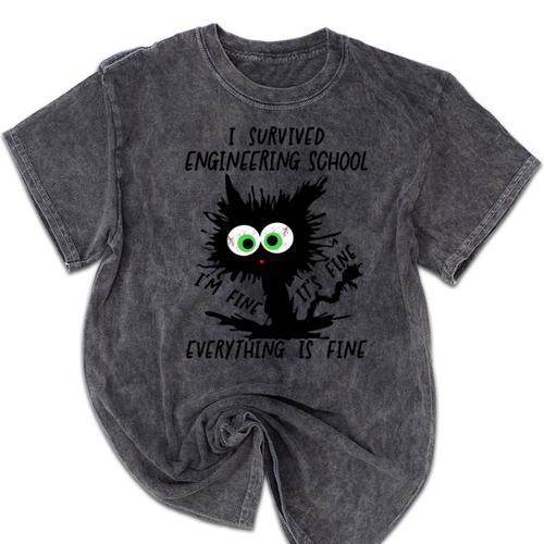 I Survived Engineering School Graduation 2026 Premium Tri-Blend Mineral Wash Tshirts - Best Gift Smart