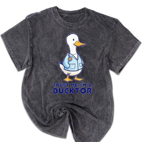 Trust Me I'm a Ducktor Doctor Sayings Graduation Mineral Wash Tshirts - Best Gift Smart