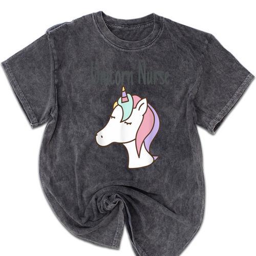 Unicorn RN Graduation T Shirt Nurse Shirts Mineral Wash Tshirts - Best Gift Smart