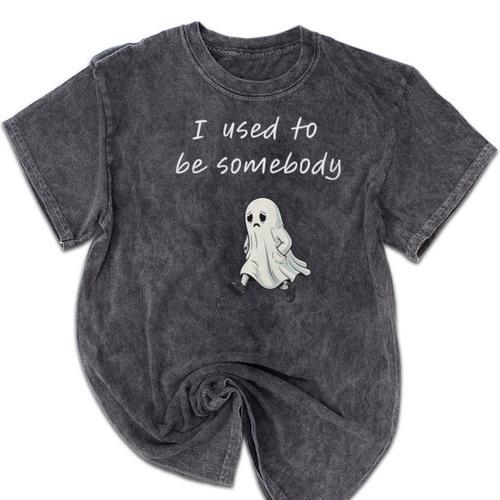 I Used To Be Somebody Nostalgia Halloween Spooky Season Premium Tri-Blend Mineral Wash Tshirts - Figerry