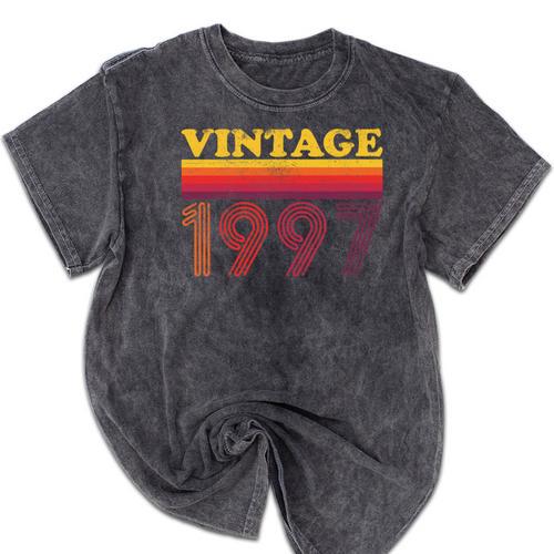 Vintage 1997 Retro Style 90's Born Nostalgia Vibes Birthday Premium Tri-Blend Mineral Wash Tshirts - Figerry