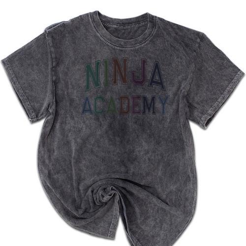 Vintage Don'T Call Me NINJA ACADEMY Introvert Sarcastic Mineral Wash Tshirts - Raresse